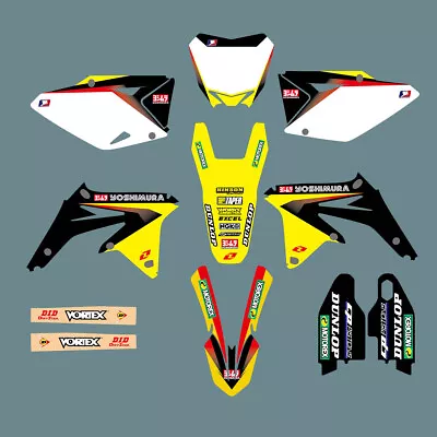 Graphics Kit Backgrounds Decals Full Kit 2008-2017 For Suzuki RMZ450 • $69.75