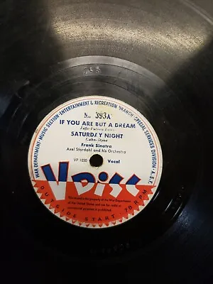 $29.99 • Buy 78rpm V-Disc No.393 Frank Sinatra Saturday Night