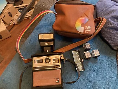 Vintage Kodak Instant Camera With Brown Leather Carrying Case *as Is • $22