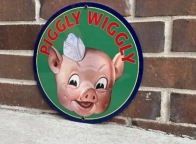 Piggly Wiggly Grocery Store Vintage Style Round Sign • $23