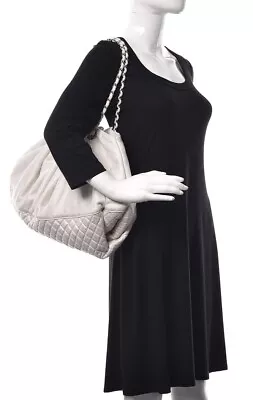 $999 • Buy Authentic Chanel Hobo Chain Canvas Bag