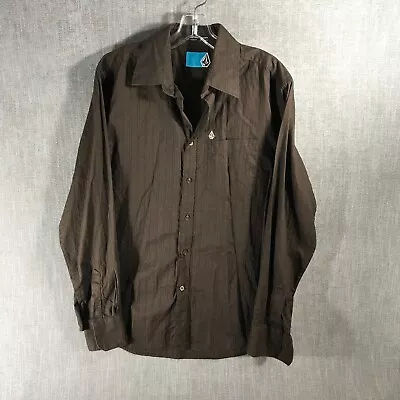 Volcom Long Sleeve Shirt Men's M Brown Striped • $6.32