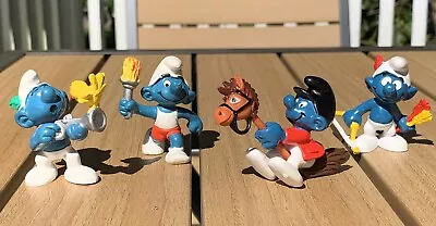 Smurfs Figures Vintage Lot Schleich Horseback Torch Runner Archer Hunter • $8.50