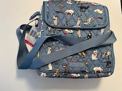 Vera Bradley Cats Meow Blue Insulated Lunch Crossbody Bag • $37.95