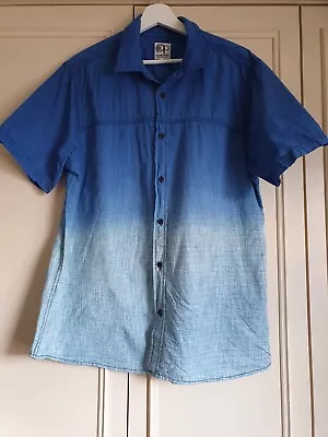 Ocean Pacific Vintage Short Sleeve Shirt Ombre Blue Size XL • £12