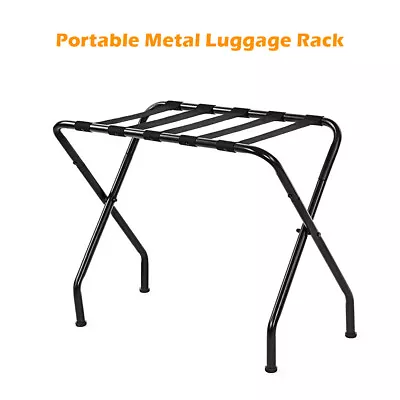 Portable Luggage Rack Lightweight Concise Metal Luggage Rack Black For Household • $36.75