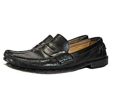 Belvedere Men's Michelle Pebbled Leather Dress Penny Loafer Shoes Size 11D Black • $33.73