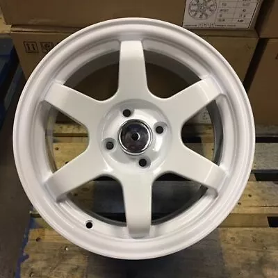 15  Te37 Grid Style Wheels Rims White 4 Lug 4x100 Brand New Set Of 4 • $460