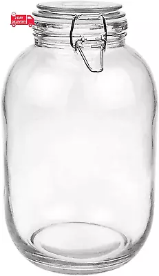 1 Gallon Glass Jar With Airtight Lid Large Mason Jar For Pickled Eggs Clear Gl • $36.46