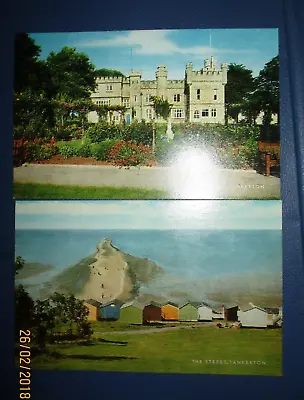 Postcards X 2 The Street & Castle  Tankerton C1980 Kent  Salmon Beach Huts • £2.50