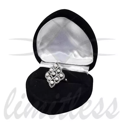 Black Velvet Heart Ring Box Fancy Ring Box Elegant Ring Box Simple Ring Box • $2.49