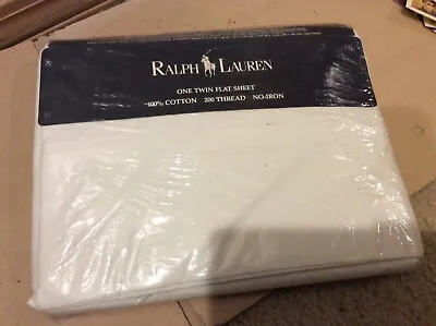 Vintage Ralph Lauren Twin Flat Sheet White NOS • $30