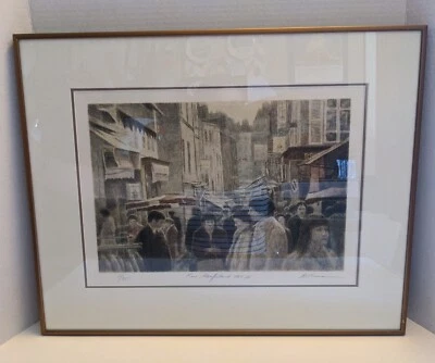 $159.99 • Buy Harold Altman Signed Lithograph Rue Mouffetard 1984 IV Paris Market Scene