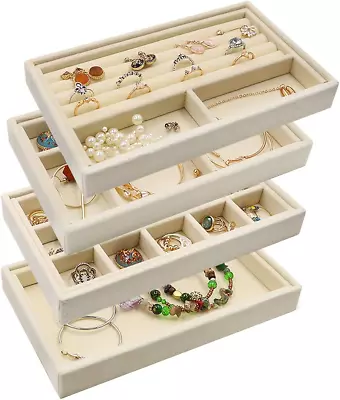 Velvet Jewelry Drawer Inserts Trays Earring Organizer Stackable Jewelry Display • $26.14