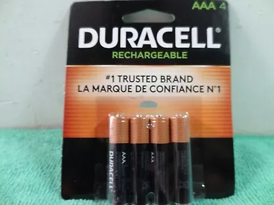 New Duracell AAA Rechargeable Batteries AAA  4-Pack  1.2V NiMH  • $12