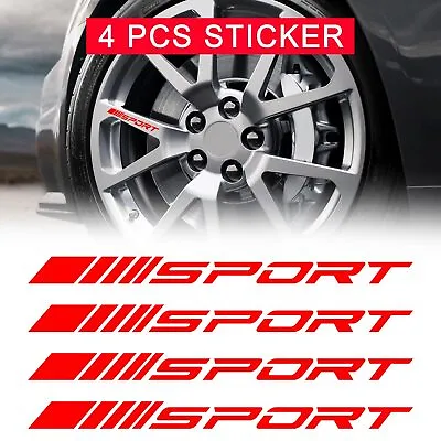 $3.66 • Buy 4Pcs SPORT Logo Car Rims Wheel Hub Racing Stickers Strip Decal Car Accessories 