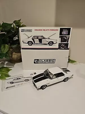 Classic Carlectables Holden HQ GTS Monaro Sedan Glacier White 1/18 (damaged) • $250