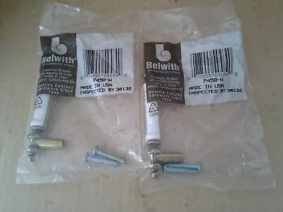 $14 • Buy 2PK. Belwith Drawer Pull P458-W Lancaster Hand Polished Bar Handle Ceramic