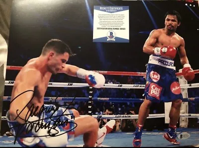 Manny Pacquiao Pacman Boxing 11x14 Autographed TKO Photo Auto Beckett BAS COA • $114.98