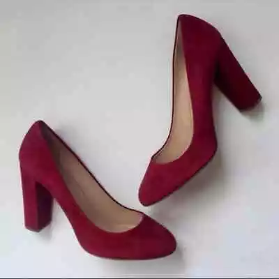 J Crew Etta Suede Burgundy Pumps Made In Italy Size 7 • $49