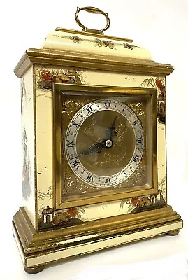 Stunning Chinoiserie Cream Lacquered Elliott Mantel Bracket Clock Japanned Paint • $417.86