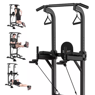 Power Tower Dip Station Pull Up Bar Home Strength Training Workout Equipment • $163.99