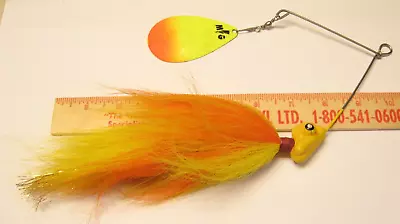 M & G Musky  Spinner Bait Muskie  Fishing Lure Used Yellow 3 Ounces • $20.50