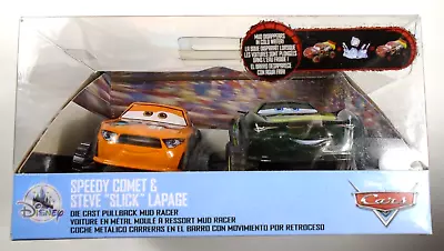 Disney Pixar Cars Speedy Comet &Steve  Slick  LaPage Die-Cast Pullback Mud Racer • $19