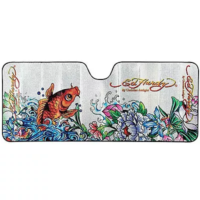 NEW Ed Hardy Koi Fish Windshield Bubble Sunshade 23'' X 58'' Universal Fit  • $28.59