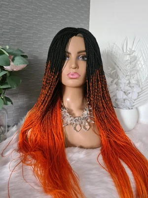 £60 • Buy Stunning   Ombre Braid Wig In Black And 🍊 🧡🖤🧡🖤