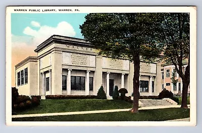 Vintage Public Library Warren Pa Postcard Cs • $3.99