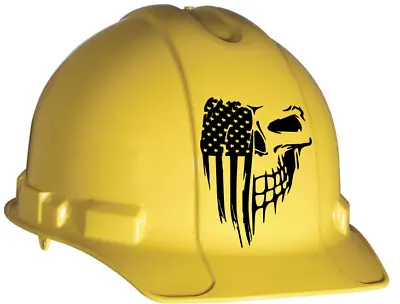 Skull Flag Hard Hat Helmet Decal. Sticker Contractor Millwright Construction  • $3.99