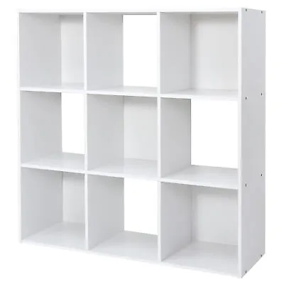 9 Cube Storage Organizer Wooden Bookshelf Display W/5 Removable Back Panel White • $56.58