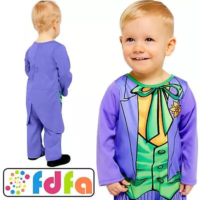 Amscan Official Batman Joker Comic Baby Toddler Kids Fancy Dress Costume • £12.19