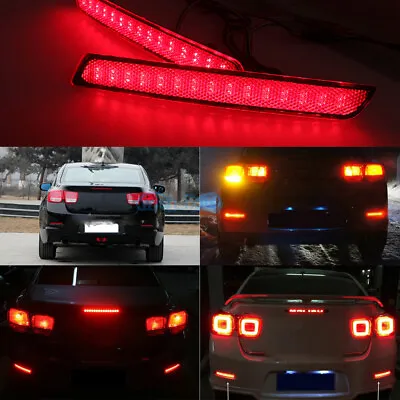 Set LED Rear Bumper Reflector Brake Tail Light For Chevrolet Malibu 2012-2015 • $28.46