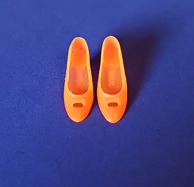 Vintage Barbie Twiggy Translucent Orange Closed Toe Heels Shoes * JAPAN • $34.99