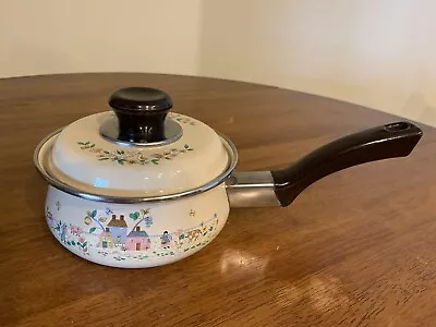 Vtg Intl. Heartland 1 Qt Sauce Pan Enamelware Cookware Pot W/Lid • $18