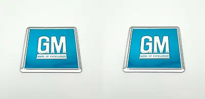 Pair  GM  Turquoise Metal Foil Door Jamb Decals Badges For 1964-1967 Chevy • $13.99