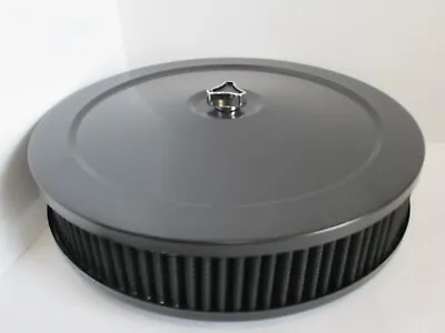 Black Muscle Car Style 10  Air Cleaner/black Washable 5 1/8  Carb #4360bk/bk • $38.95