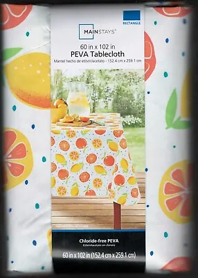 New Large Mainstays 60 X102  Rectangular Tablecloth PEVA Vinyl Variable Fruits • $18