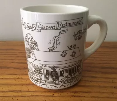 Vintage 1970’s SEDONA Arizona STRETCH’S AIRPORT RESTAURANT Coffee Mug Cup Planes • $24.99