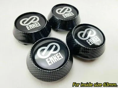 Center Caps Cover Wheels Rim Size 63.5mm. Black Carbon For Enkei RPF1 Racing Car • $55.43