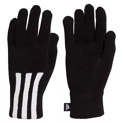 Adidas 3 Stripe Conductive Gloves - Football Size L -NEW FS902 Outfield Player • £14.50