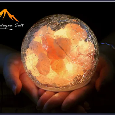 Himalayan Natural Air Purifier Rock Crystal Salt Lamp Night Warm Light Battery • $19.99