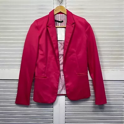 Zara Jacket Blazer Womens Small Tall Pink Long Sleeve Office Work • $21.95