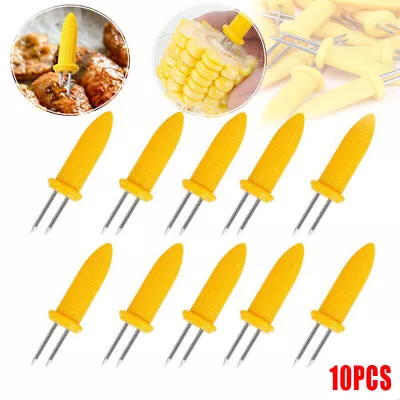 10x Corn Cob Holders Skewers Barbecue Fork Fruit Holder BBQ Kitchen Accessories • $6.85