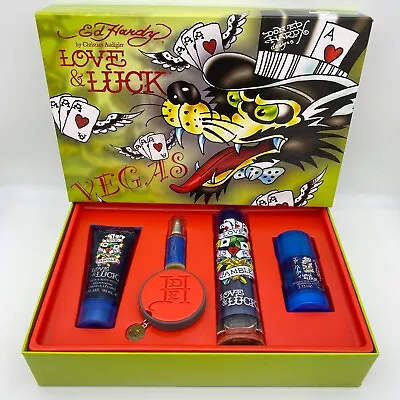 Ed Hardy Mens Cologne Y2K Love & Luck Gamble Vegas Fragrance Gift Set Spray NEW • $79.99