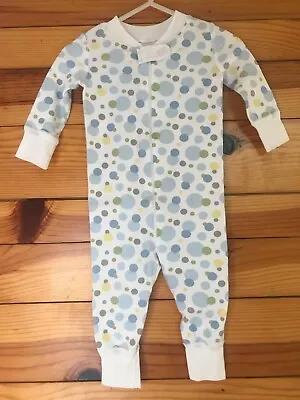 Hanna Andersson Circles Zip Sleeper Pajamas EUC Boys Size 60 Or 3-6 Months • $24.99