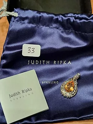 Vintage Beautiful Judith Ripka Sterling Citrine Pendant • $26.90