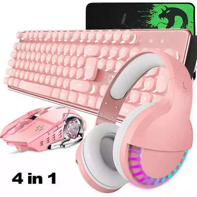 $82.06 • Buy Wireless Gaming Keyboard Mouse And Bluetooth Headset + Mat Combo USB LED Backlit
